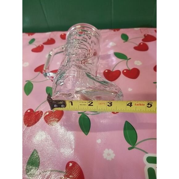 Vintage Western Cowboy/Cowgirl Boot Clear Glass Beer Mug Stein With Handle 6" - Picture 4 of 7
